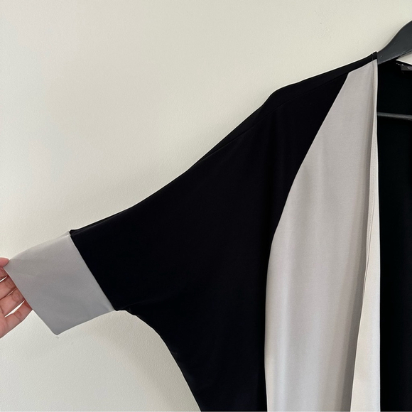 Sympli Matrix Cardi Size 2 Oatmeal/Black Open Front Signature Stretch - Picture 5 of 8